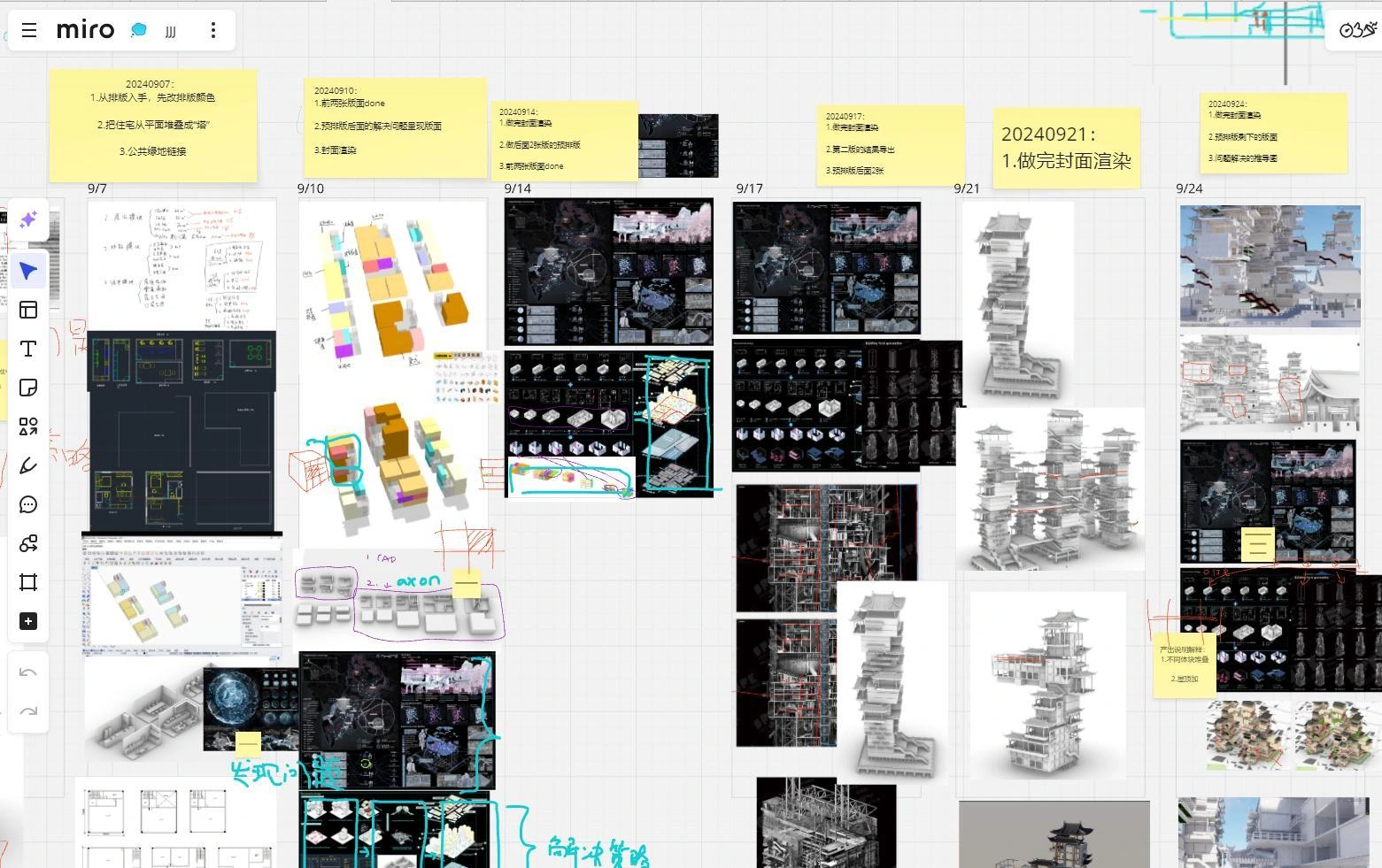 LYG 学员项目在 Miro 中的创作与进度记录